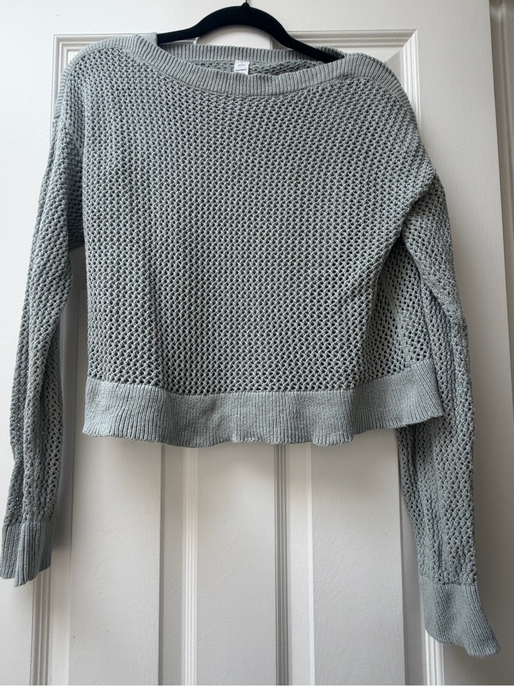 Light blue Open-Knit Women's 2 piece Sweater - Casual Cropped Pullover